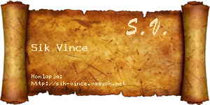 Sik Vince névjegykártya