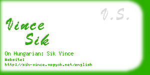 vince sik business card